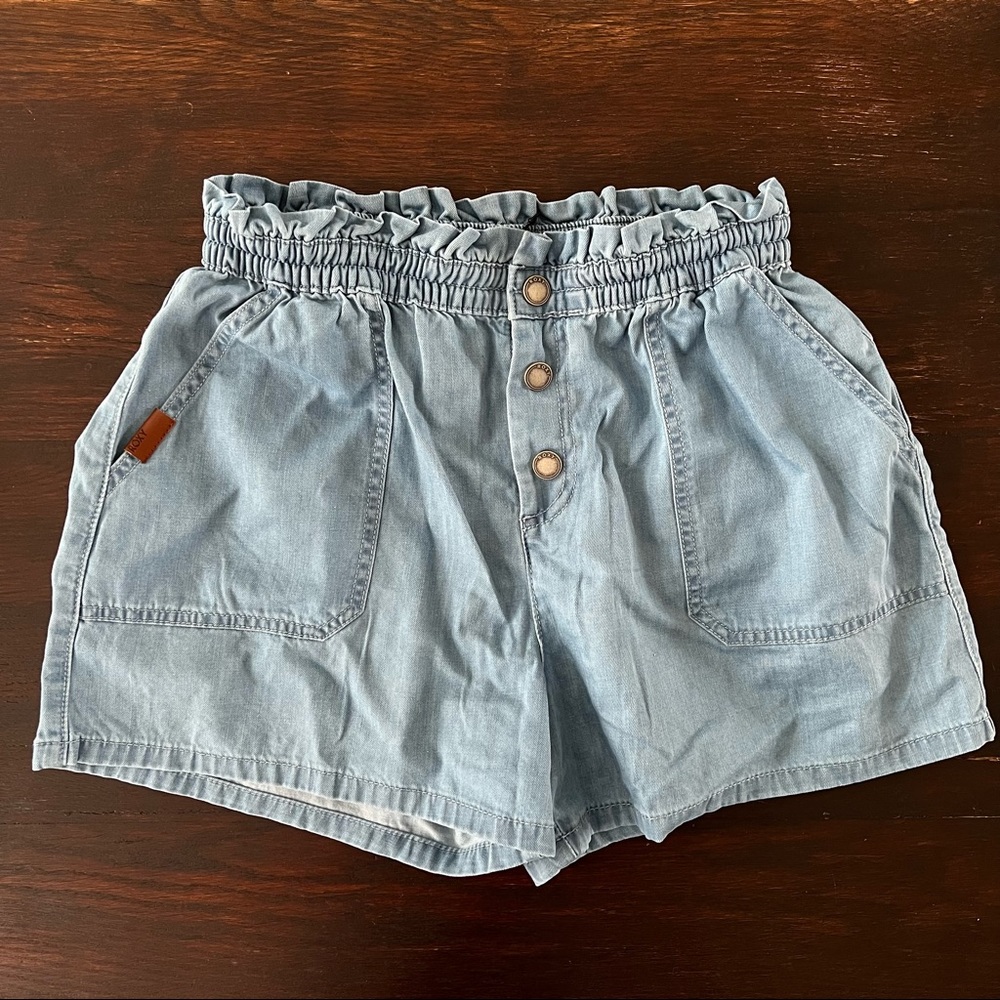 NWT Roxy Chambray Elastic Waist Shorts